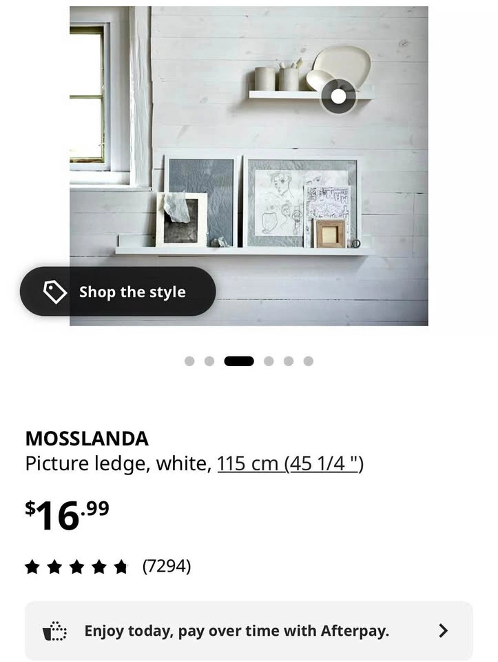Mosslanda Ikea picture edge shelf (115 cm)
