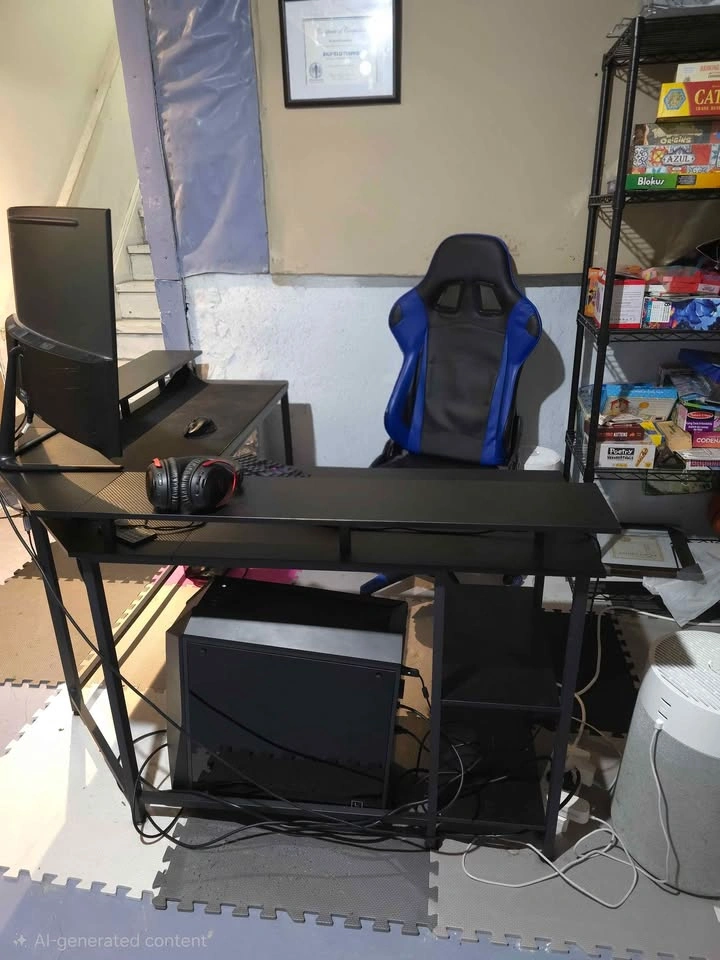 L-Shaped Gaming Desk with Monitor Stand - photo 2