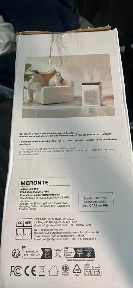 MORENTO Smart Wi-Fi Air Purifier (Model MR5866) - photo 2