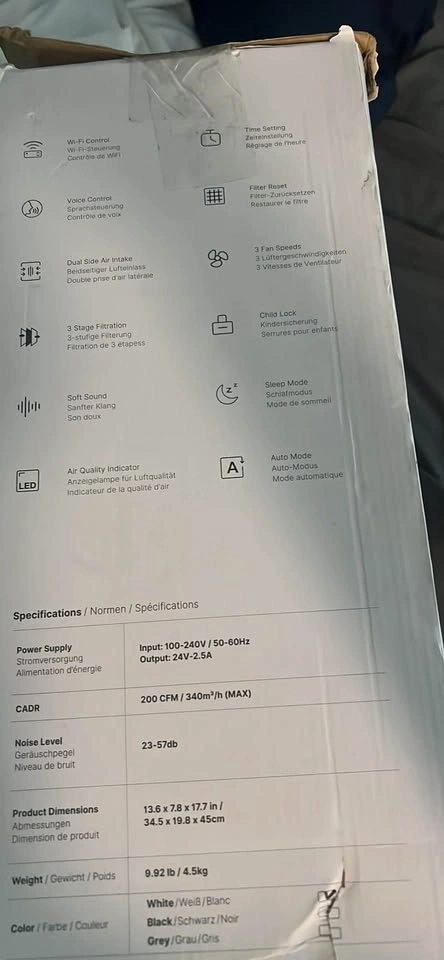 MORENTO Smart Wi-Fi Air Purifier (Model MR5866) - photo 3