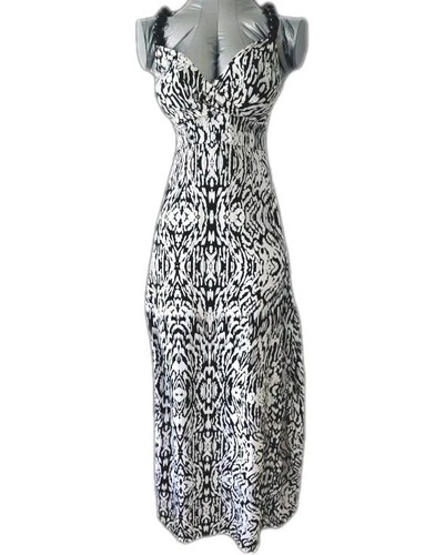 Elegant White & Black Spaghetti Beaded Straps Dress. Size S. - photo 3