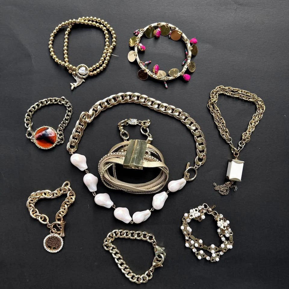 10-Piece Statement Gold-Tone Jewelry Lot