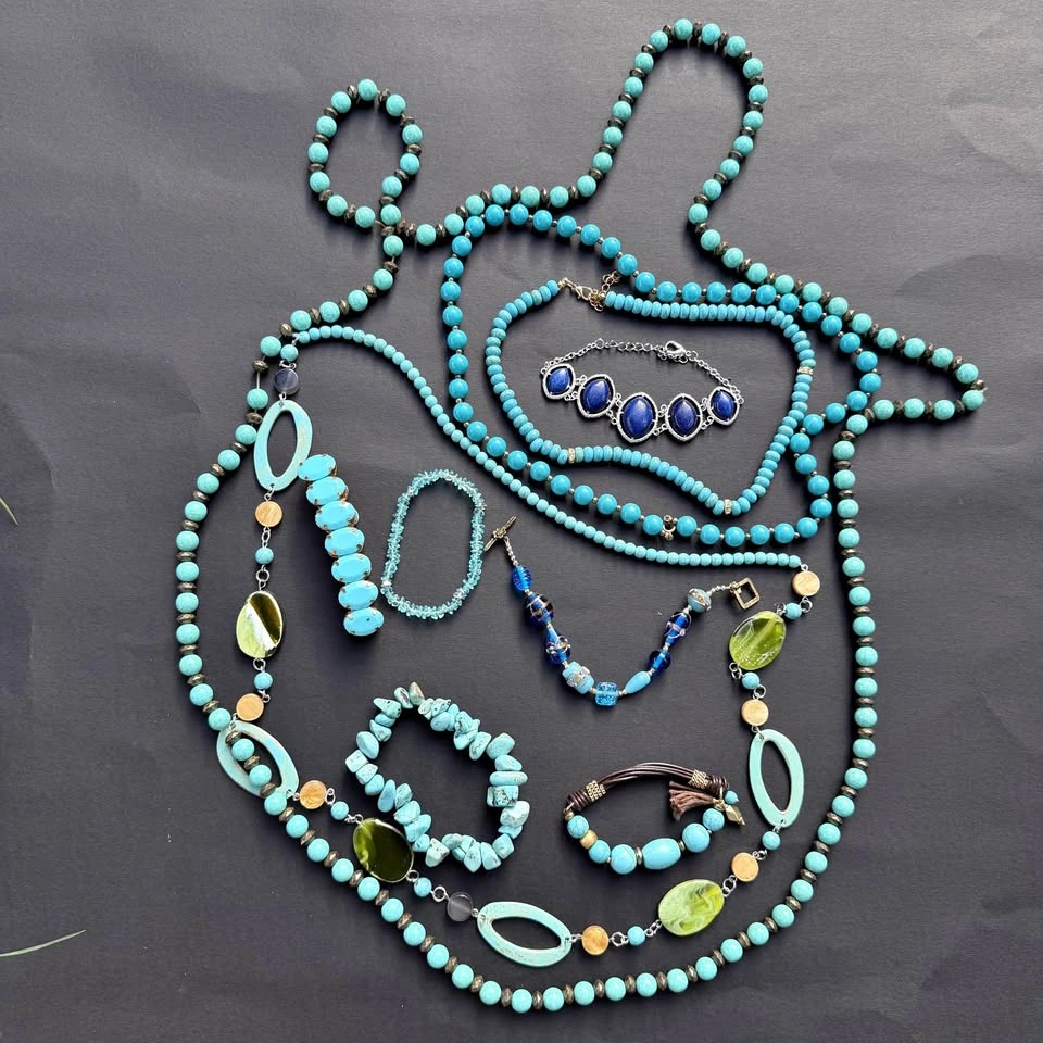 9-Piece Turquoise, Bohemian & Coastal Jewelry Lot