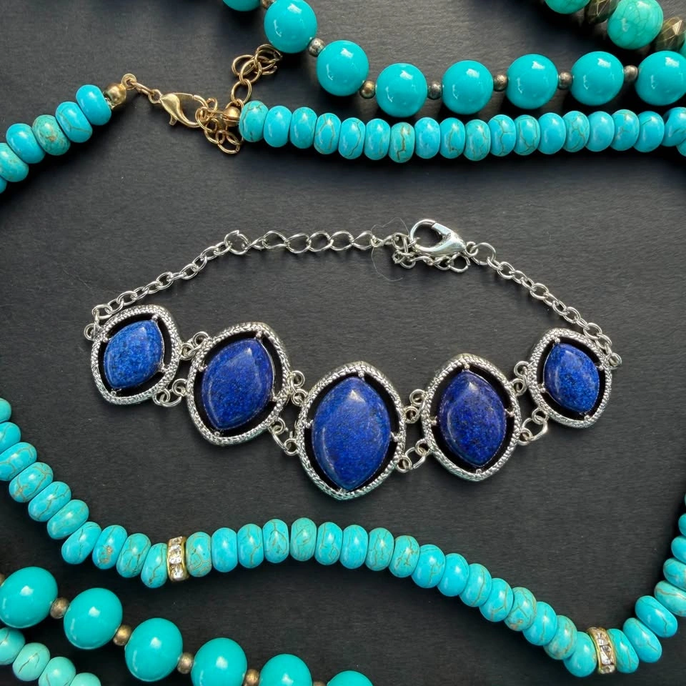 9-Piece Turquoise, Bohemian & Coastal Jewelry Lot - photo 2