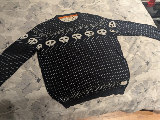 Jack & Jones Skull Christmas Sweater (Medium)