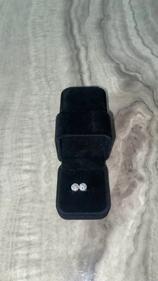 Earrings stud - silver & lab 💎 - photo 2