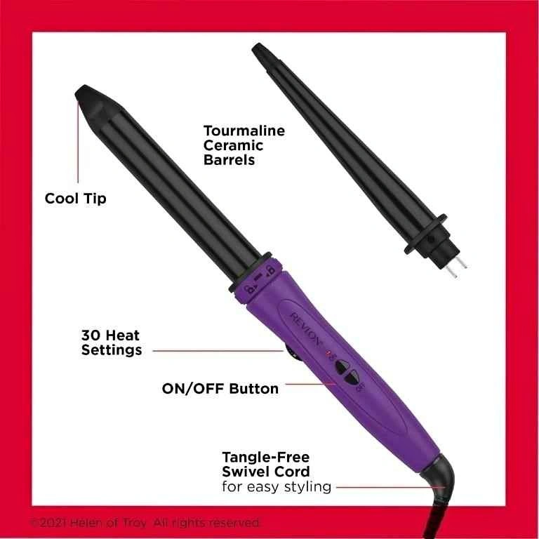 REVLON TOURMALINE CURLING WAND 1"-3/4" 1"