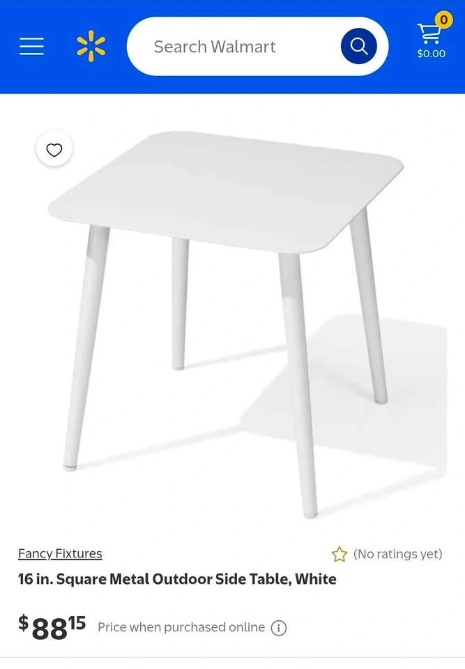 Fancy Fixtures 16 in. Square wood Side Table, White - photo 3
