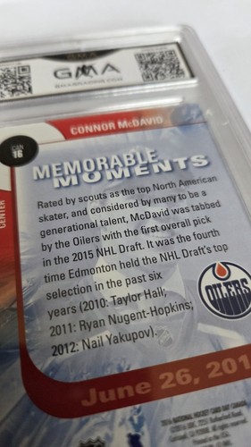 2015-16 Upper Deck Connor McDavid Rookie Card #CAN16 GMA 10 - photo 4
