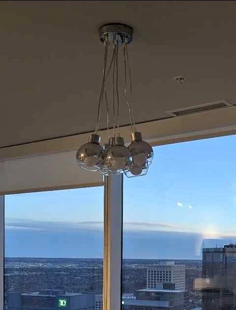 Modern Chrome Globe Pendant Cluster Light Fixture