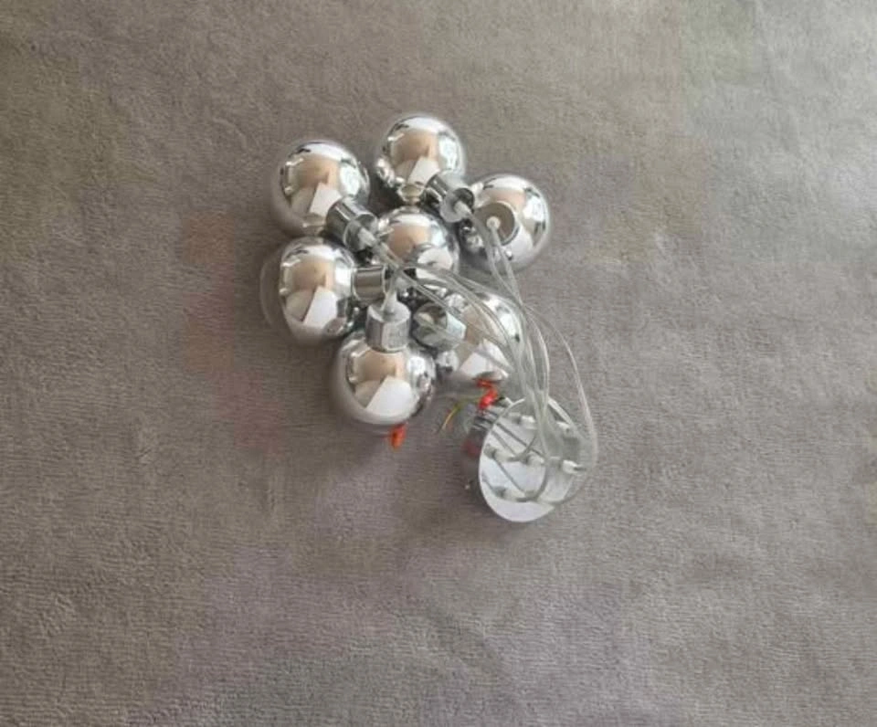 Modern Chrome Globe Pendant Cluster Light Fixture - photo 2