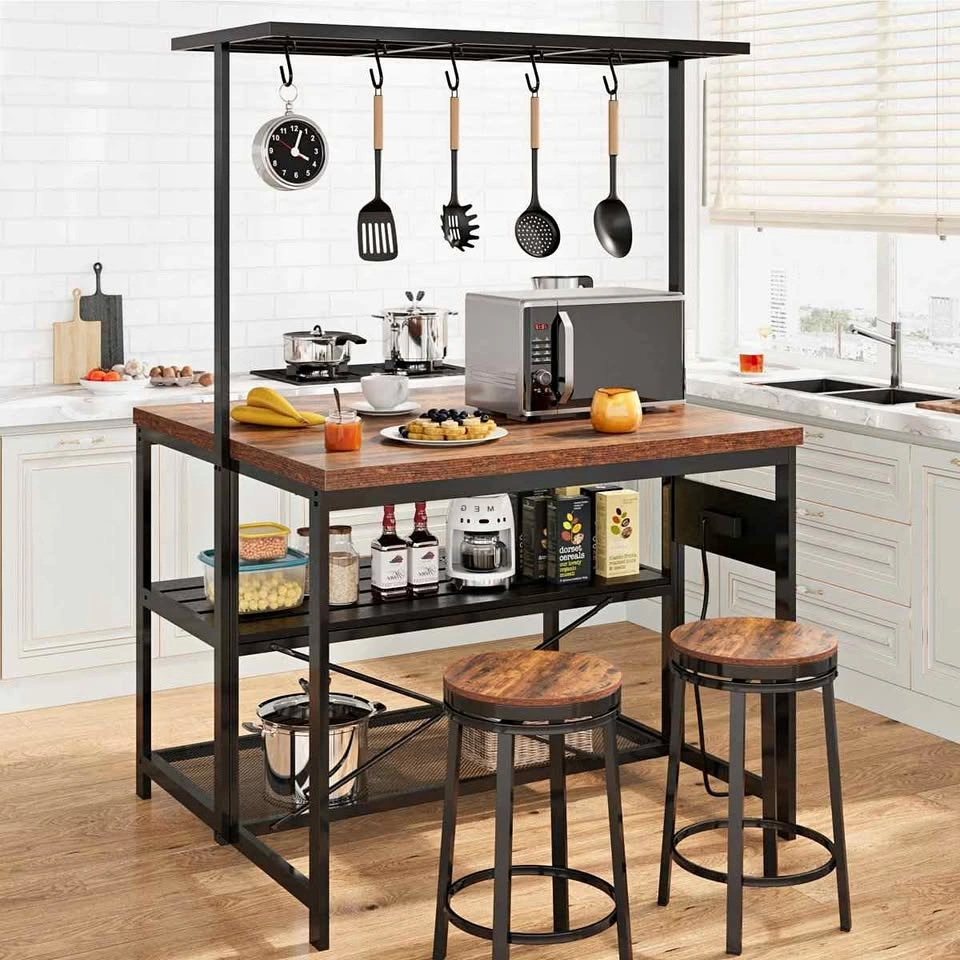 Mobile Island with baker's rack