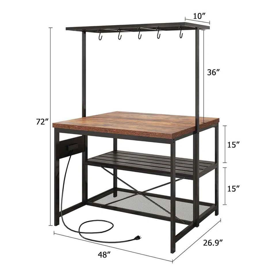 Mobile Island with baker's rack - photo 2