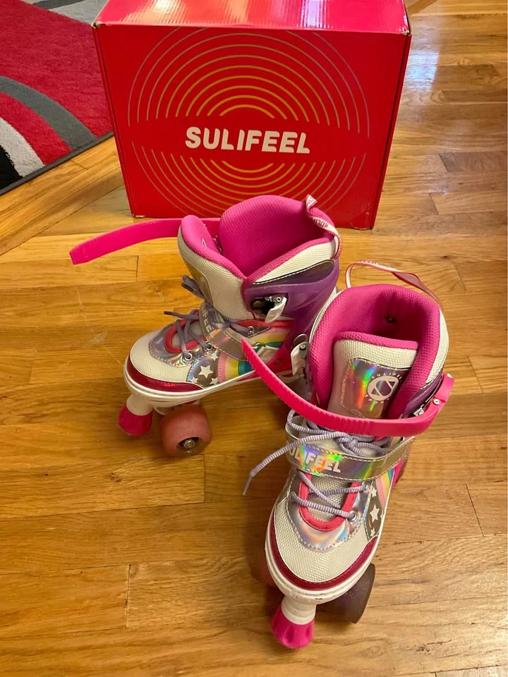 Sulifeel Adjustable Roller Skates Rainbow - Medium (13-3)