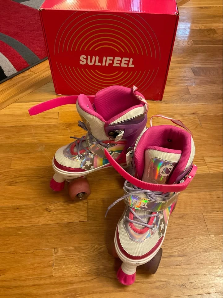 Sulifeel Adjustable Roller Skates Rainbow - Medium (13-3) - photo 2