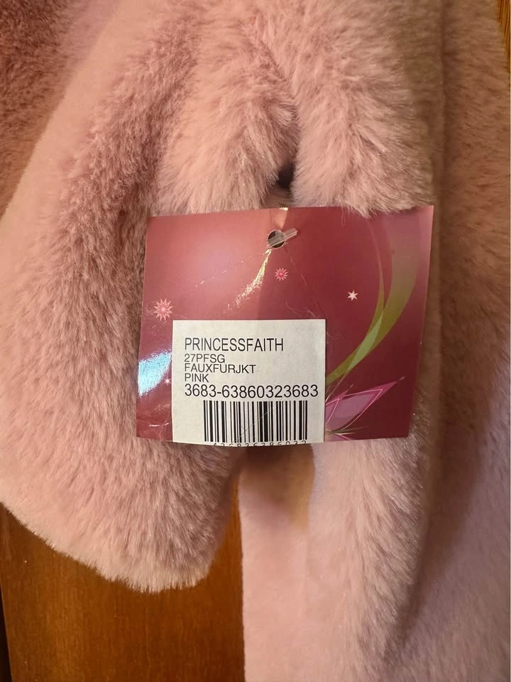 Princess Faith Pink Faux Fur Jacket - size 8 - photo 3