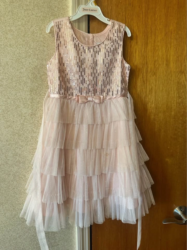 Jona Michelle Girl's Sequin Tiered Tulle Dress - size 6 - photo 2