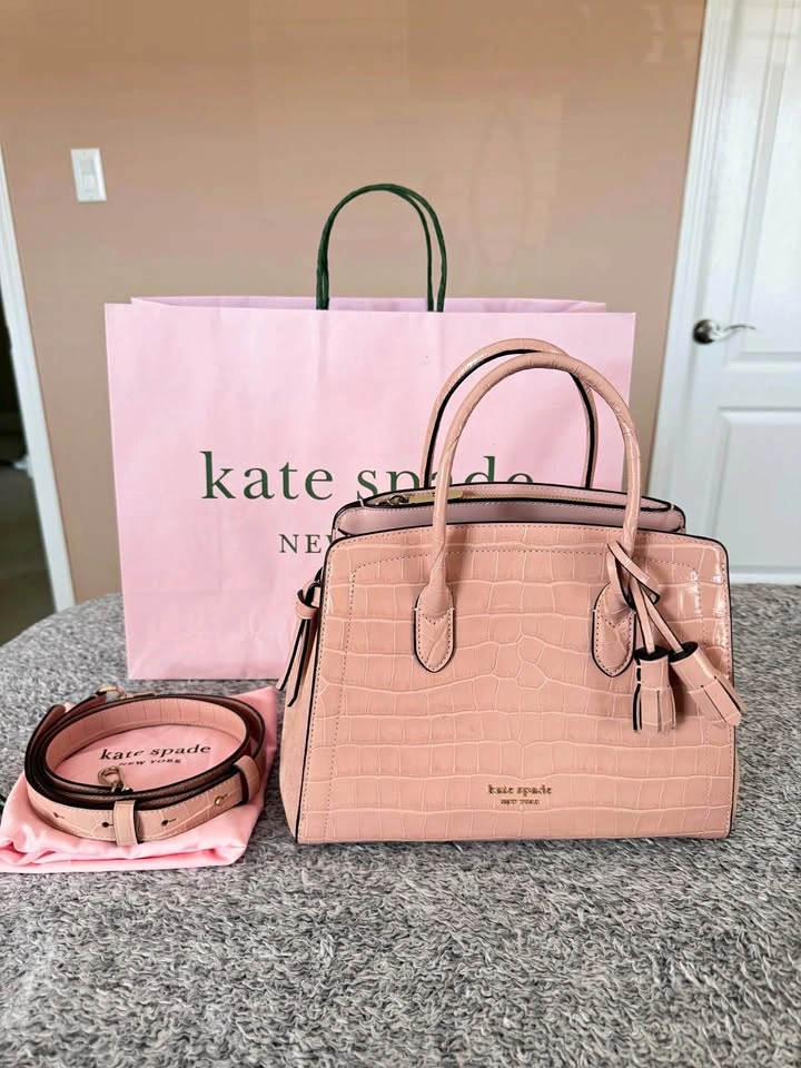 Kate Spade New York Knott Croc-Embossed Medium Satchel