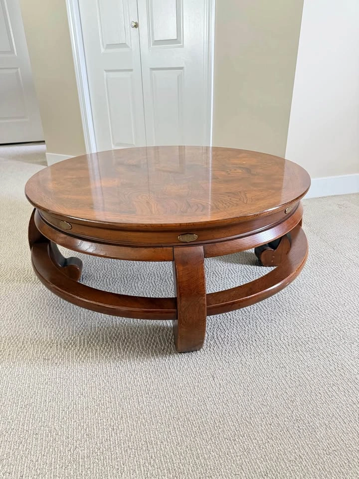 Gordon’s Fine Furniture Vintage Burl Wood Round Coffee Table – 3