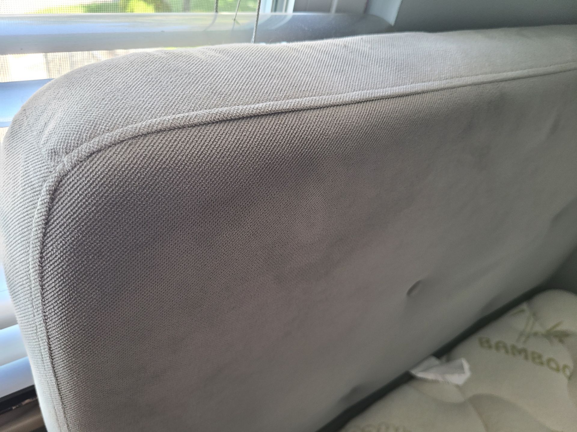 Upholstered Gray Single Bed Frame and Mattress - photo 3