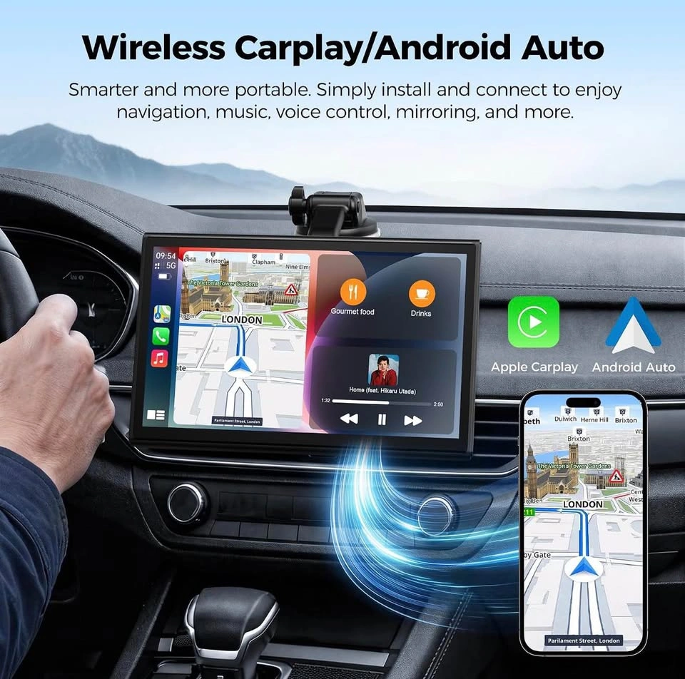 7" Wireless CarPlay Screen with Magnetic Mount & Android Auto - photo 2
