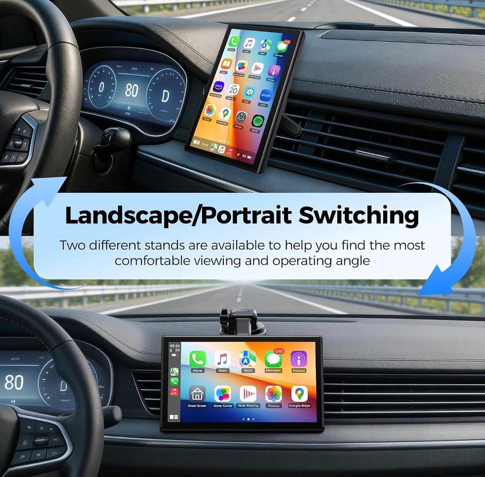 7" Wireless CarPlay Screen with Magnetic Mount & Android Auto - photo 3
