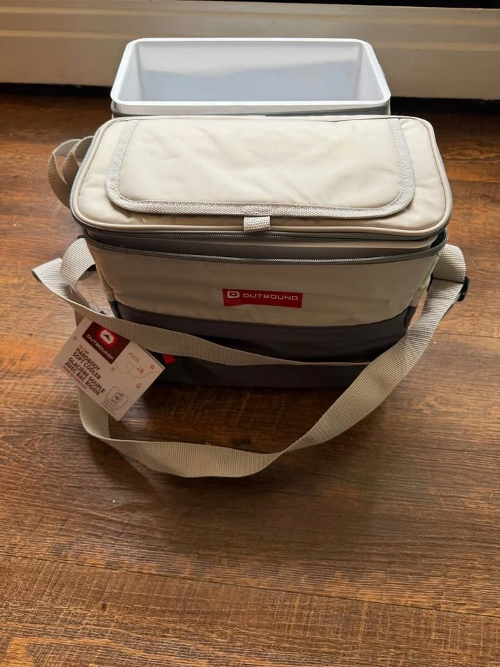 (2) Outbound 12-Can Soft Cooler With Hard Liner, Grey - photo 3