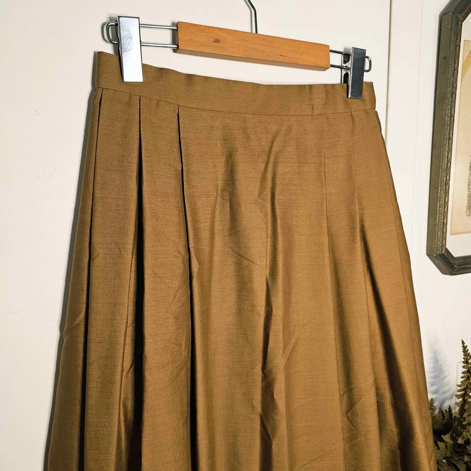 XS 70s Matching Skirt and Top Set Brown Floral Retro - photo 3