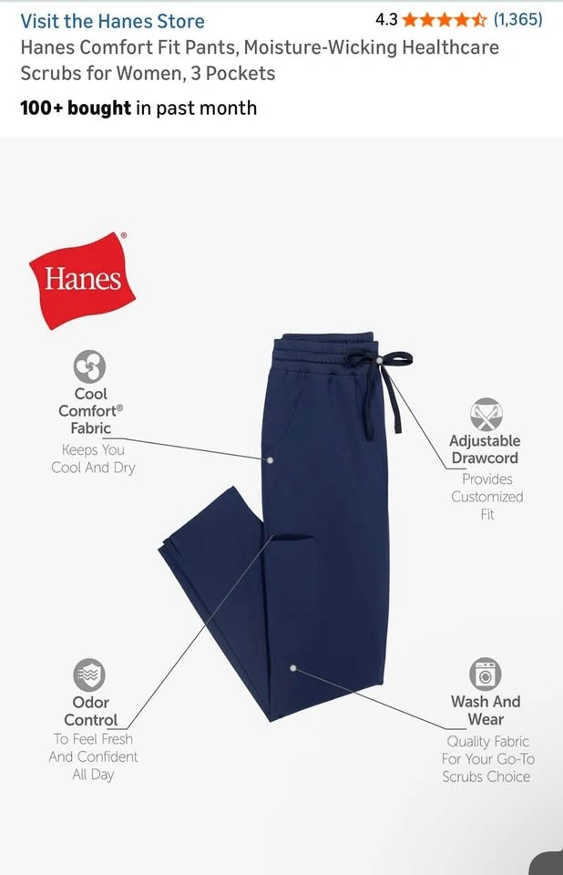 Scrub pants - black & navy size small - photo 2
