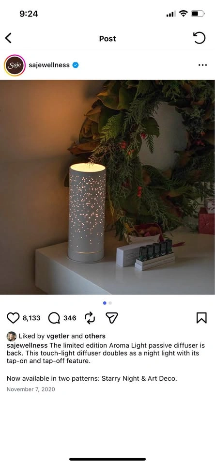 Limited Edition Saje Light Passive Diffuser