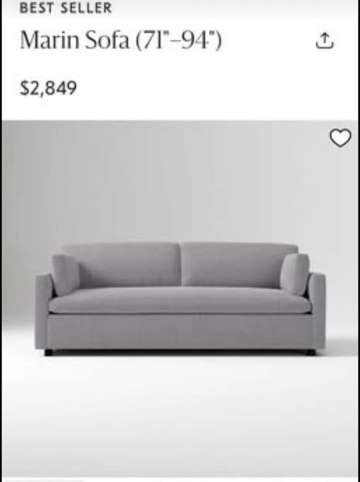 $3000 Retail West Elm Marin Modern Sofa - photo 5