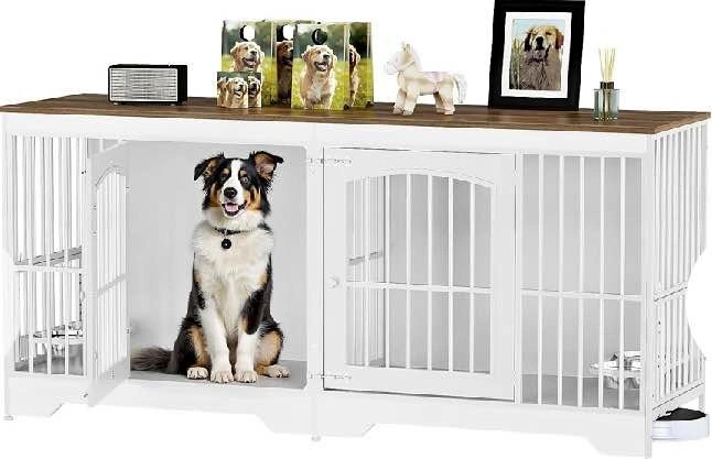 Extra-Large Double Dog Crate Furniture / TV Stand - New