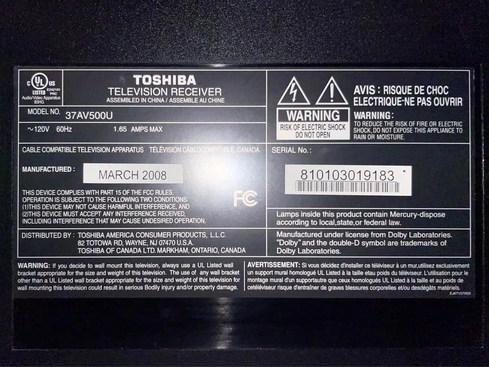 Toshiba TV - 37” - photo 2