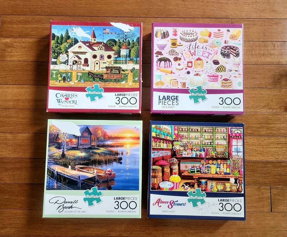Four 300 Large Piece Puzzle Bundle
