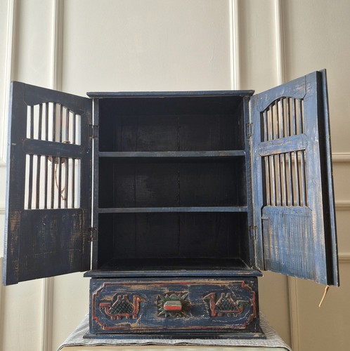 Vintage Hand Carved Mexican Folk Art Cabinet - photo 3