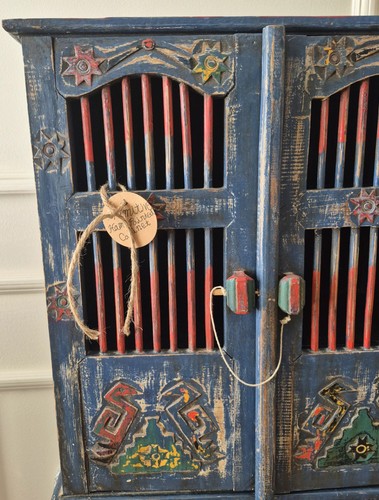 Vintage Hand Carved Mexican Folk Art Cabinet - photo 5