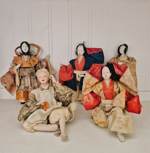 8 Antique Japanese Hina Ningyo Dolls Meiji Era 1900