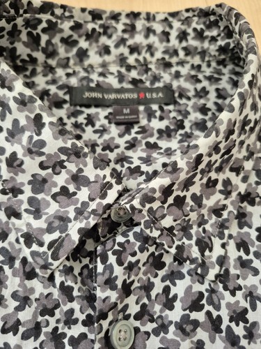 John Varvatos USA Mens M Floral Short Sleeve Button Up Shirt - photo 3