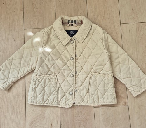Burberry Kids Diamond Quilted Jacket Beige Nova Check Size 2