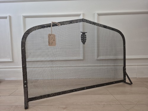 Arts & Crafts Style Hand-Hammered Iron Spark Screen