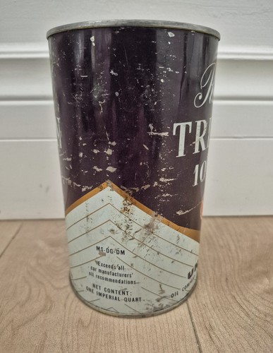 Vintage Royal Triton 10-30 Motor Oil Can FULL Imperial Quart - photo 3