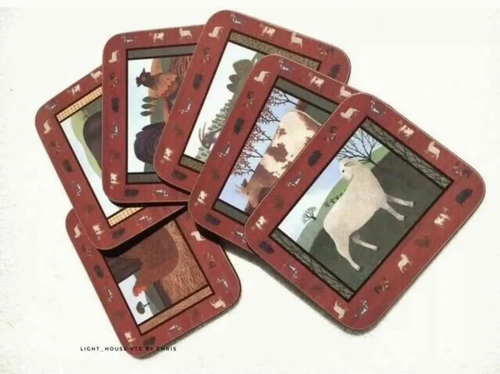 Jason Farmyard Friends Coasters Set of 6 Vintage - photo 2