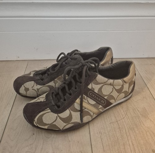 COACH Katelyn Q170 Signature C Sneakers Womens 5M Khaki Brown