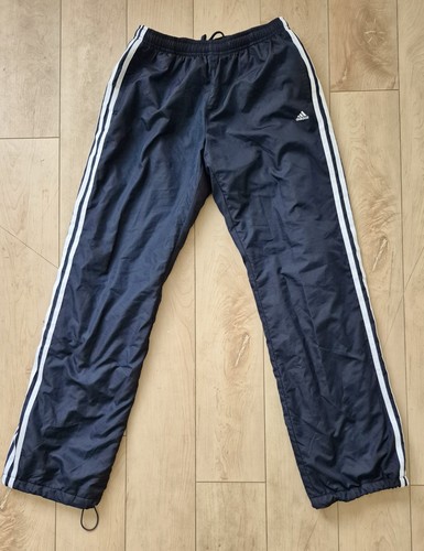 Vintage Adidas 3-Stripe Track Pants — Navy/White, Lined