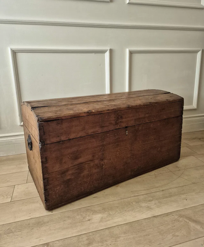 Antique 19th Century Dome-Top Immigrant Trunk
