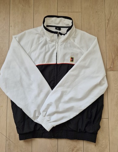 Vintage Nike Court Tennis Jacket L White Black Full Zip - photo 2