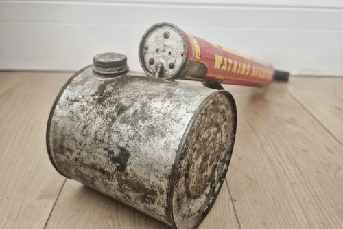 Vintage J.R. Watkins Sprayer Fly Spray Pump Tin Advertising - photo 2