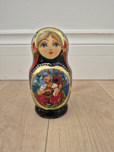 Vintage Hand Painted Russian Matryoshka Coin Bank