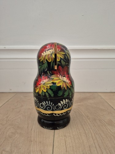 Vintage Hand Painted Russian Matryoshka Coin Bank - photo 3