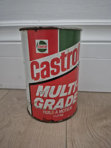 Vintage Castrol Multigrade Motor Oil FULL 1 Litre Tin Can